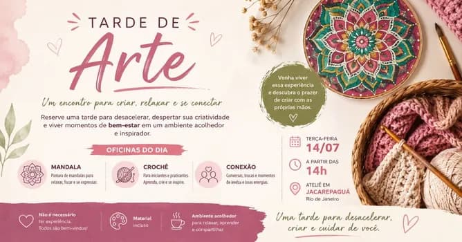 Imagem do II Tarde de Arte Um Encontro para Criar, Relaxar e se Conectar