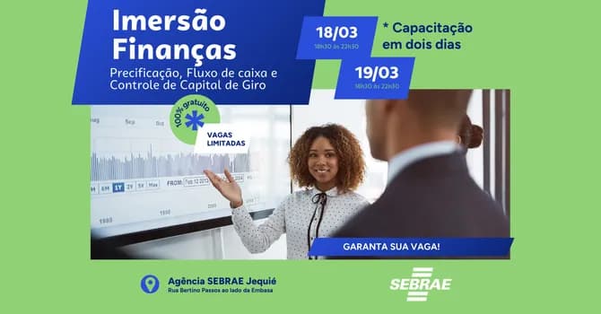 Imagem do Imersão Finanças: Precificação, Fluxo de caixa e Controle de Capital de Giro.