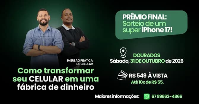 Imagem do Imersão Prática de Celular: Transforme seu Smartphone em uma Fábrica de Dinheiro | Dourados - MS