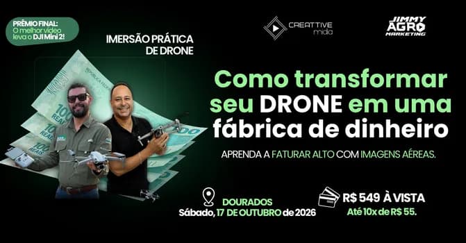 Imagem do Imersão Prática de Drone: Transforme seu Equipamento em uma Fábrica de Dinheiro | Dourados - MS