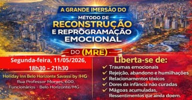 Imersão Presencial Método Reconstrução Emocional (MRE) TRANSFORMADORA em Belo Horizonte