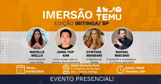 Imagem do Imersão TEMU Ibitinga: Descubra como vender, crescer e conquistar novos mercados