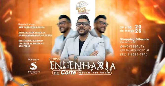 Imagem do Inove Beauty 2026 - Curso Engenharia do Corte - Iran Jarim