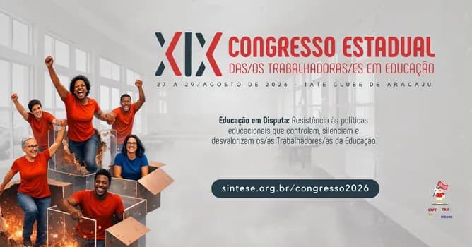 Imagem do INSCRIÇÃO PARA OBSERVADORES - XIX CONGRESSO ESTADUAL DAS(OS) TRABALHADORAS(ES) EM EDUCAÇÃO