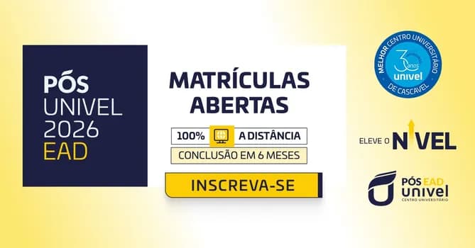 Imagem do INSCRIÇÃO PÓS EAD UNIVEL 2026