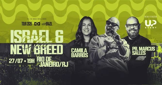 Imagem do ISRAEL E NEW BREED + CAMILA BARROS + MARCUS SALLES - RIO DE JANEIRO, TOUR BRASIL 2026.