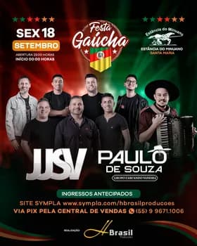 Imagem do JJSV + Paulo de Souza na Festa Gaúcha dia 18 de setembro na Estância do Minuano
