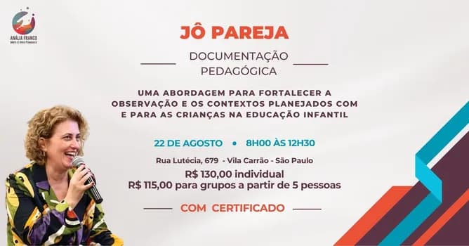Imagem do Jo Pareja: Documentação Pedagógica na educação Infantil