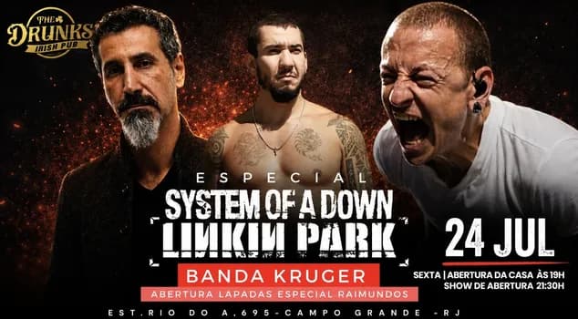 Imagem do KRUGER - TRIBUTO SYSTEM OF A DOWN E LINKIN PARK + LAPADAS ESPECIAL RAIMUNDOS