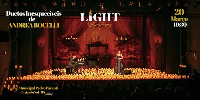 Imagem do Light Symphony - Duetos Inesquecíveis de Andrea Bocelli (20/3 às 19:30 - Abre portas 19:00)