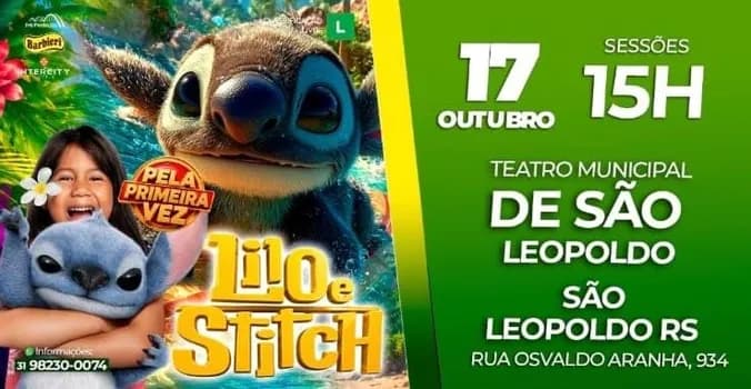 Imagem do LILO STITCH - AO VIVO EM DE SÃO LEOPOLDO RS- TEATRO MUNICIPAL
