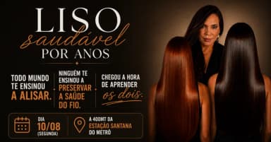 LISO Saudável Curso de Alisamento e Realinhamento Capilar Saudável em São Paulo