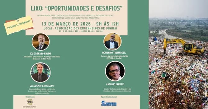 Imagem do Lixo: Oportunidades e Desafios. Mesa redonda com especialistas p/ promover boas práticas ambientais