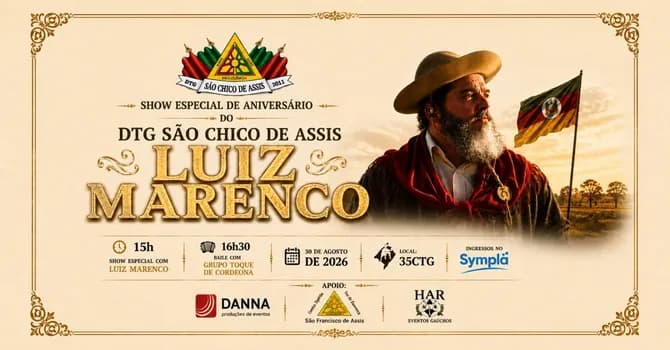 Imagem do Luiz Marenco no 35 CTG em POA | Show Especial e Baile de Aniversário do DTG São Chico de Assis