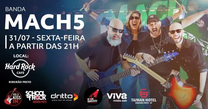 Imagem do Mach5: Os Clássicos do Pop Rock no Hard Rock Cafe Ribeirão