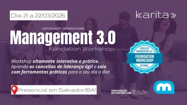 Imagem do Management 3.0 Foundation Workshop presencial em Salvador
