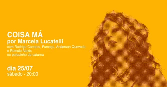 Imagem do Marcela Lucatelli no palquinho da saturna.