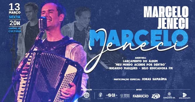 Imagem do Marcelo Jeneci ao vivo em Vitória da Conquista - Part. Especial: Jonas Samaúma e Ricardo Marques