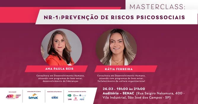 Imagem do Masterclass: NR-1:Prevenção de Riscos Psicossociais