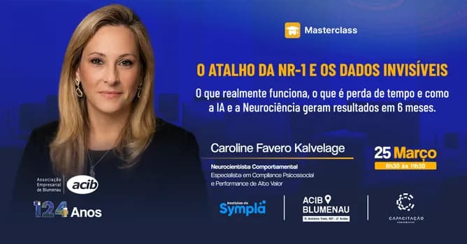 Imagem do MASTERCLASS: O ATALHO DA NR-1 E OS DADOS INVISÍVEIS