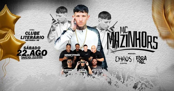Imagem do MC MAZINHO + B-DAY Cláudio Jacobi - Clube Literário 22/08