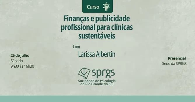 Imagem do Minicurso Finanças e publicidade profissional para clínicas sustentáveis