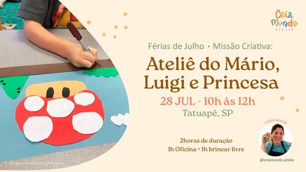 Imagem do Missão Criativa: Ateliê do Mário, Luigi e Princesa