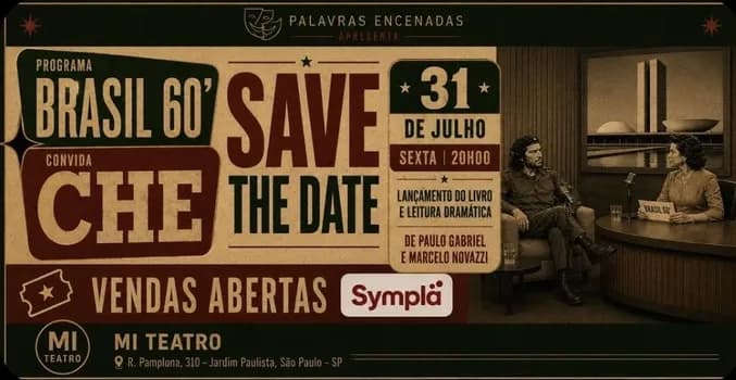 Imagem do MOSTRA PALAVRAS ENCENADAS APRESENTA: PROGRAMA BRASIL 60', TRAZ CHE