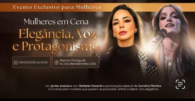 Imagem do MULHERES EM CENA com Rafaella Viscardi & Carolina Martins: Elegância , voz e protagonismo.