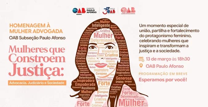 Imagem do Mulheres que Constroem Justiça: Advocacia, Judiciário e Sociedade.