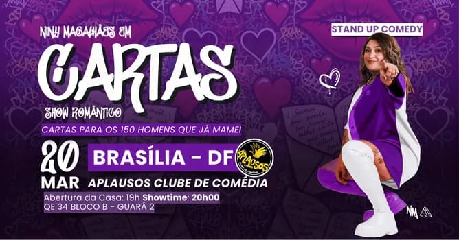 Imagem do Niny Magalhães em Brasília - Cartas - Show Romântico - Cartas para os 150 homens que já mamei