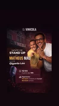 Imagem do Noite de Stand Up com Matheus Mad e Gigante Léo no La Vinicola Tijuca