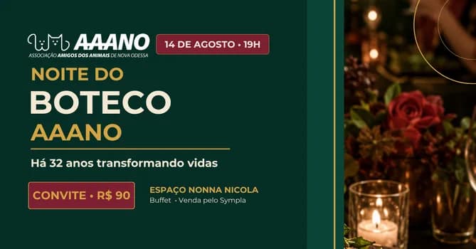 Imagem do Noite do Boteco AAANO | 32 anos de proteção animal