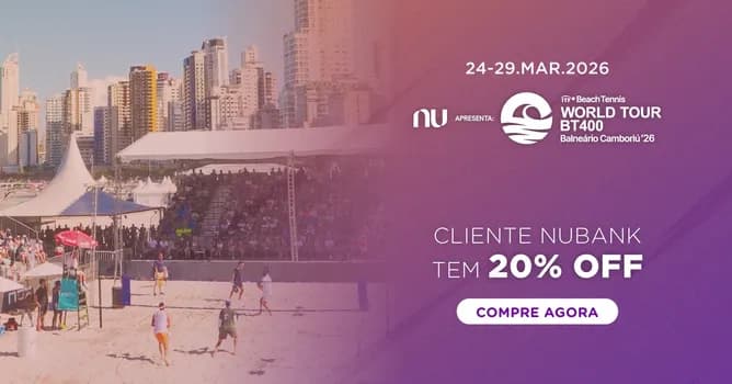 Imagem do Nubank 20% - World Tour BT400 Balneário Camboriú 2026 - Ingressos Quadra Central