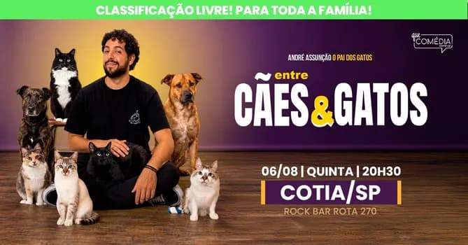 Imagem do O PAI DOS GATOS em COTIA - ENTRE CÃES E GATOS - Stand up Comedy