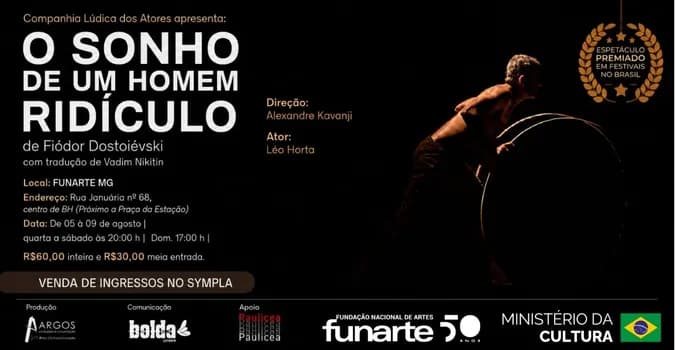 Imagem do O Sonho de Um Homem Ridículo | Curta Temporada | Funarte MG