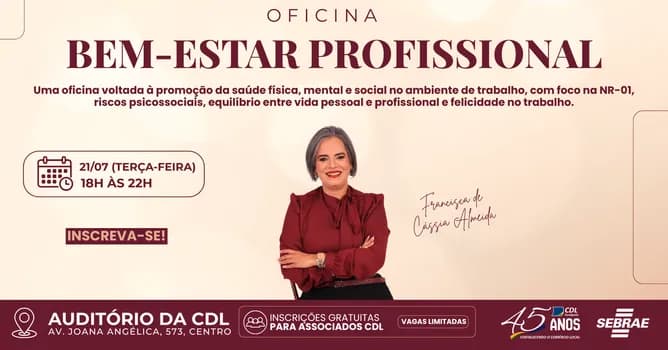 Imagem do OFICINA: Bem-estar profissional