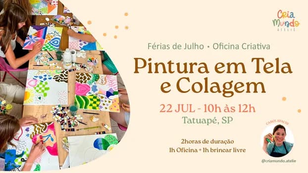 Imagem do Oficina Criativa: Pintura em Tela + Colagem