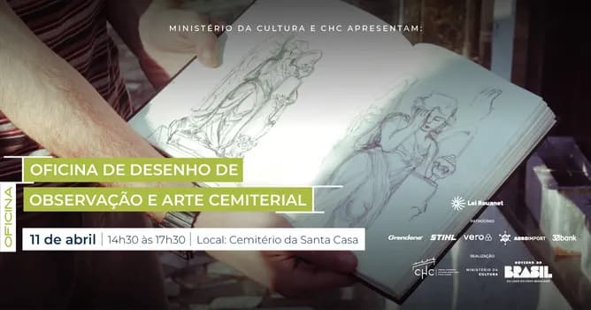 Imagem do Oficina de desenho de observação e Arte Cemiterial