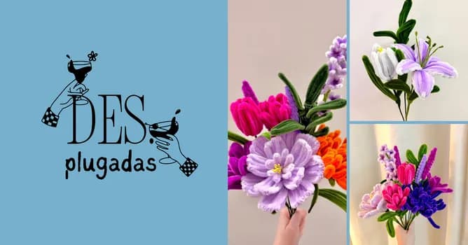 Imagem do Oficina de flores em hastes de chenille