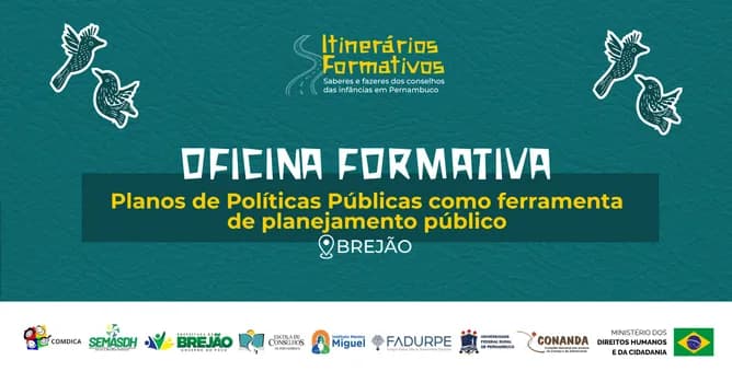 Imagem do Oficina Formativa: Planos de Políticas Públicas como ferramenta de planejamento público