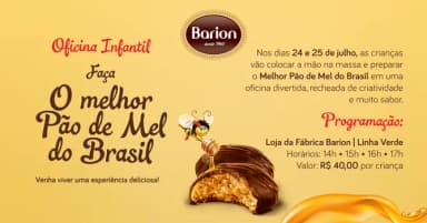 Oficina Infantil: Faça o Melhor Pão de Mel do Brasil em Curitiba
