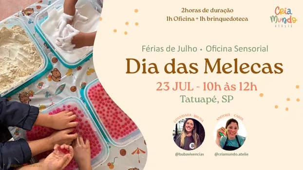 Imagem do Oficina Sensorial Dia das Melecas com Buba Vivências
