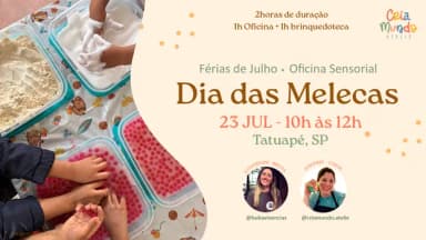 Oficina Sensorial Dia das Melecas com Buba Vivências em São Paulo