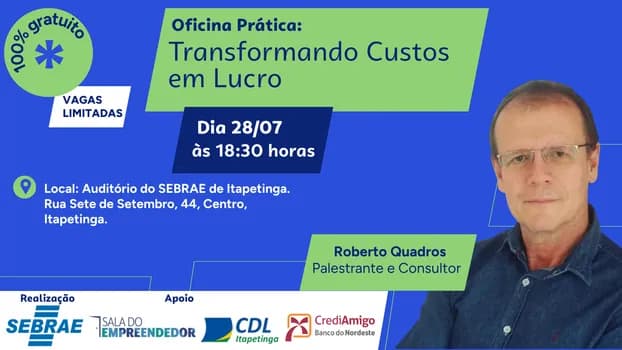Imagem do Oficina: Transformando Custos em Lucro - Itapetinga