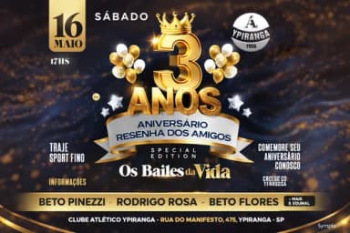 Os Bailes da Vida - Aniversário de 3 anos da Resenha dos Amigos em São Paulo