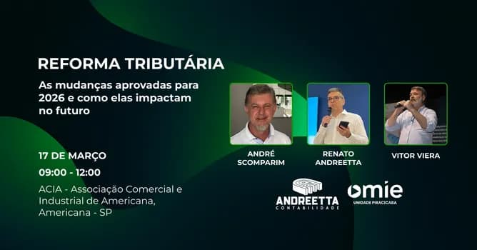Imagem do OTIMIZA 360° CONTABIL ANDREETTA | MUDANÇAS APROVADAS PARA 2026 | AMERICANA - SP (00.765.547/0001-88)