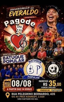 Pagode da 27 com Batuque Popular e aniversário Everaldo em São Caetano do Sul