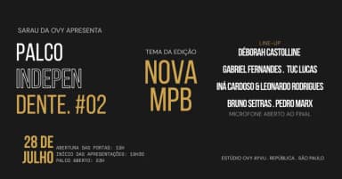 PALCO INDEPENDENTE #02: VOZES DA NOVA MPB em São Paulo