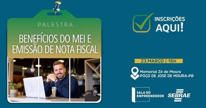 Imagem do Palestra Benefícios do MEI e Emissão de Nota Fiscal